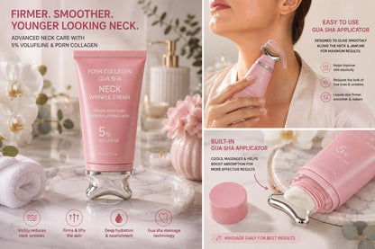 VYRLAB PDRN Collagen Neck Cream | Gua Sha Applicator | Firm & Lift
