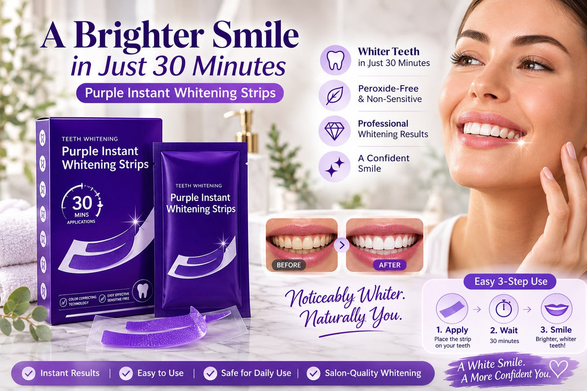 VYRLAB Purple Teeth Whitening Strips | Peroxide-Free | Sensitive Teeth
