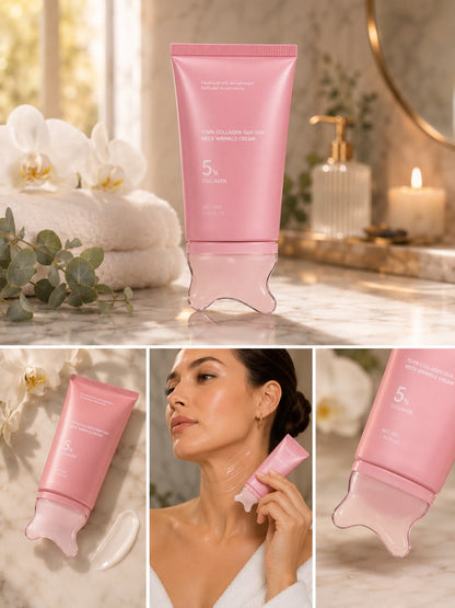 VYRLAB PDRN Collagen Neck Cream | Gua Sha Applicator | Firm & Lift