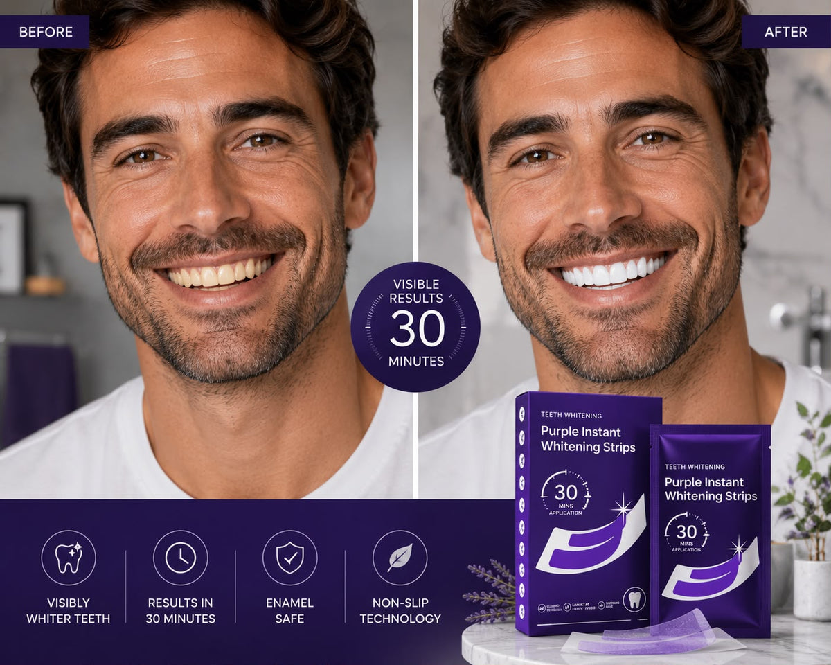 VYRLAB Purple Teeth Whitening Strips | Peroxide-Free | Sensitive Teeth