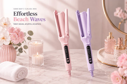 32mm Deep V Curling Iron - Effortless Beach Waves