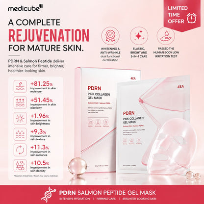 Medicube PDRN Salmon Peptide Hydrogel Mask Set | Korean Collagen Face Masks (2 Boxes)