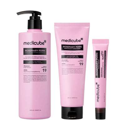 [NEW] [Medicube] Rosemary PDRN Scalp-To-Hair Strengthening Set | Includes Shampoo, Conditioner, Hair Mask, Scalp Serum | Hair Thinning Care Set for Dry & Oily, Damaged, Frizzy Hair, Oily Flaky-Looking Scalp | Korea Hair Care